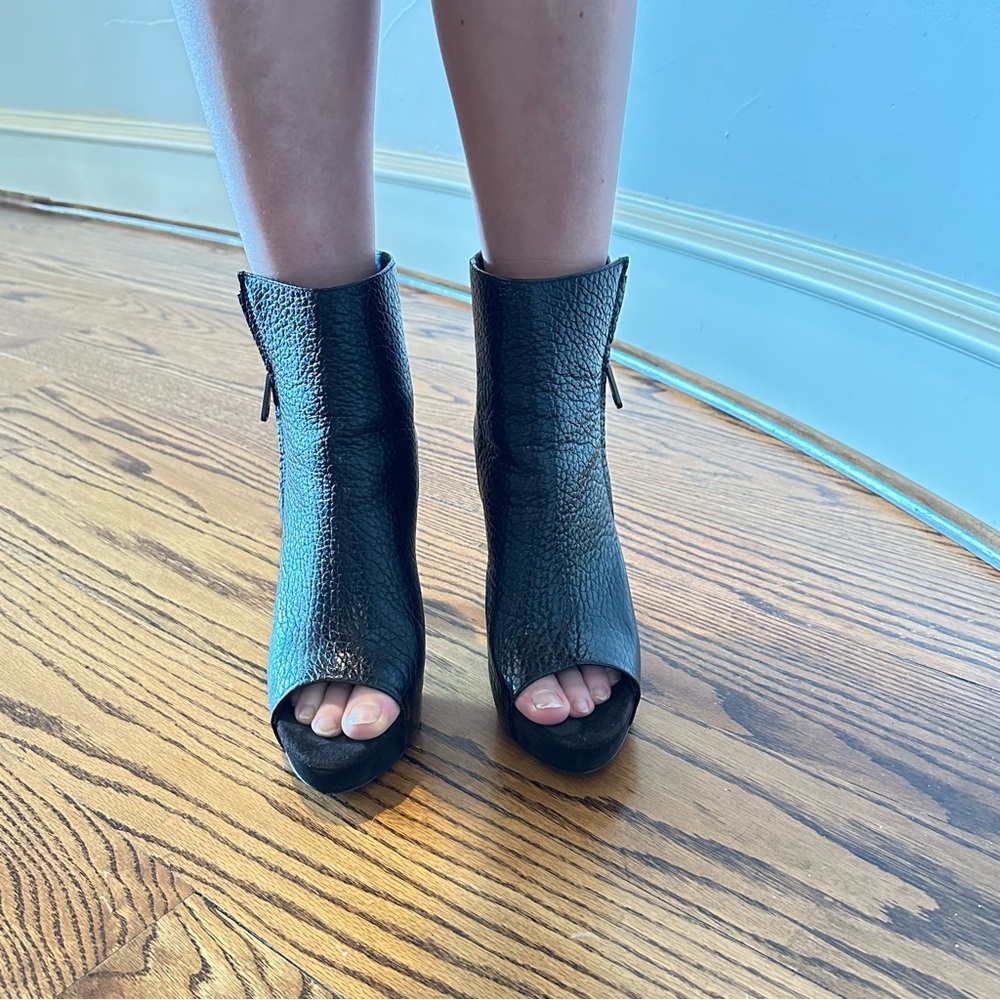 BRUNELLO CUCINELLI Dark Brown Open Toe Ankle Boots Size 40🌸